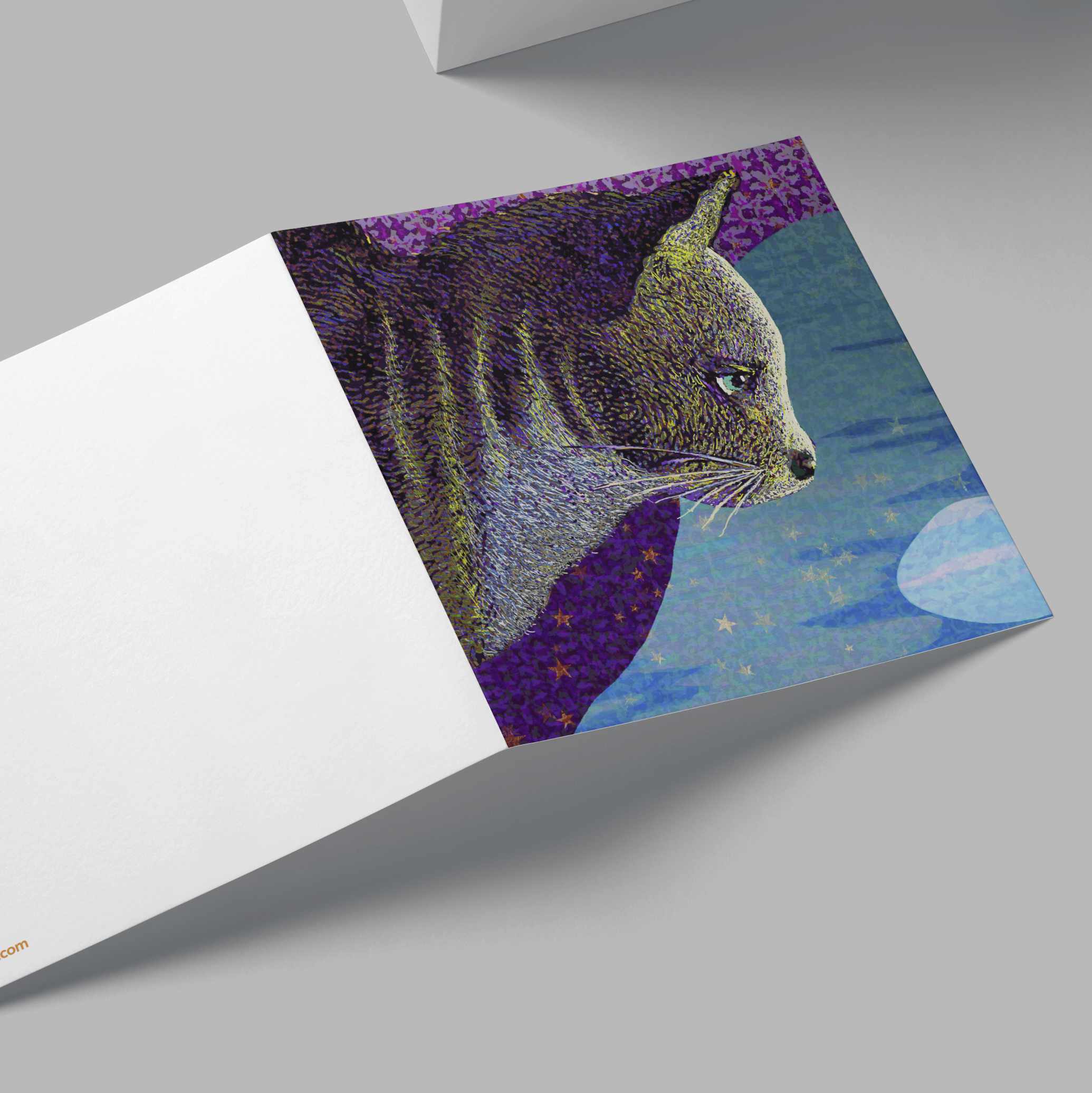 Water Moon Cat Card